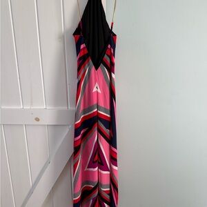 VENUS Asymmetrical Dress in Black and Pink